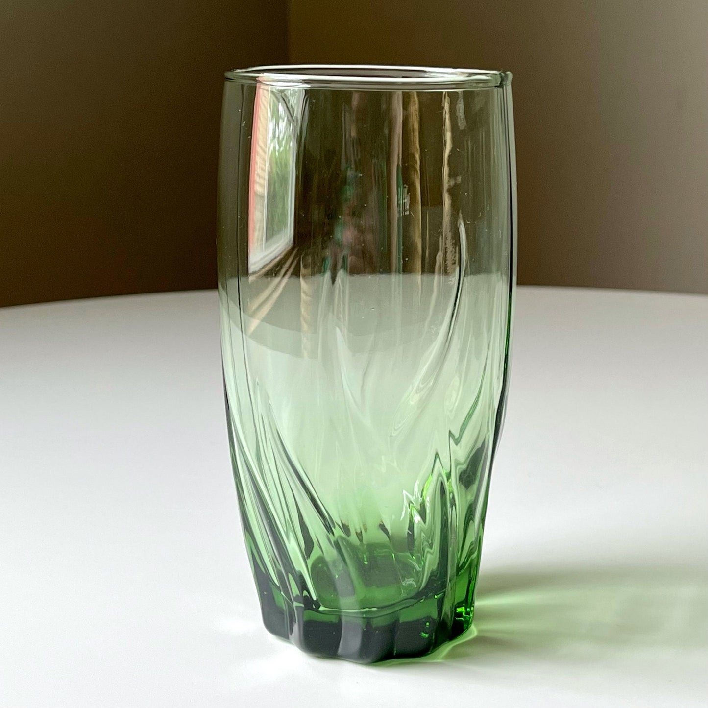 Green Glass Swirl Glasses by Anchor Hocking (Set of 6)