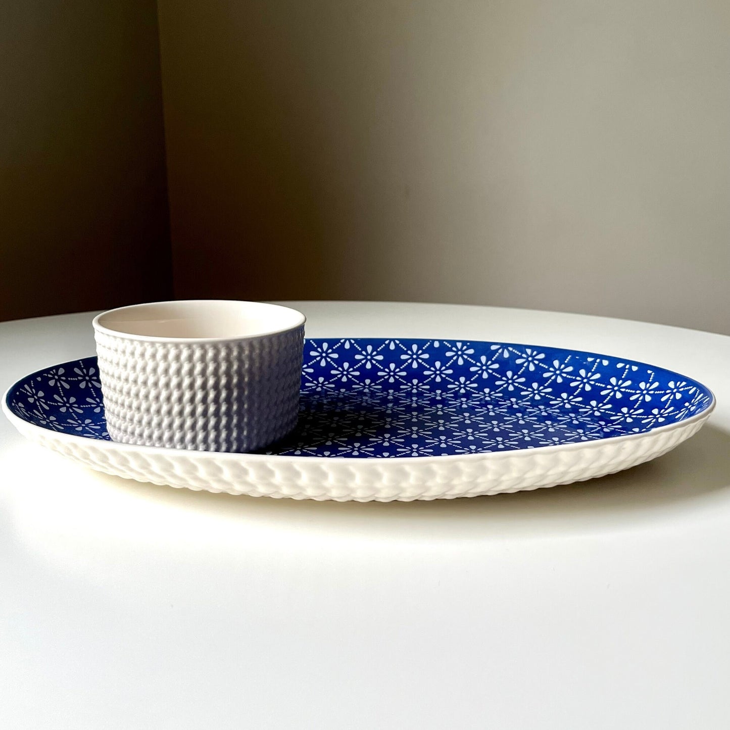 Navy Oval Shaped Entertaining Platter