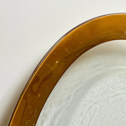 Clear Glass Oval Serving Plate with Thick Gold Rim