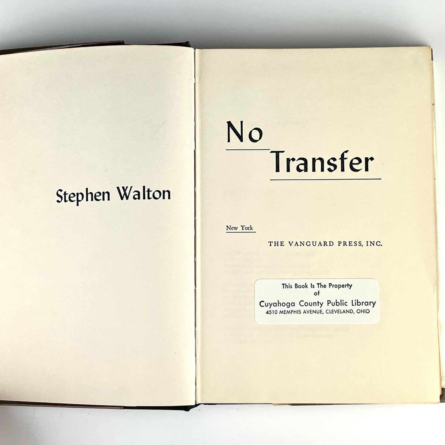 No Transfer: A Novel by Stephen Walton