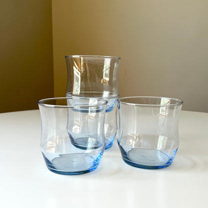 Light Blue Whiskey Glasses with Flared Design