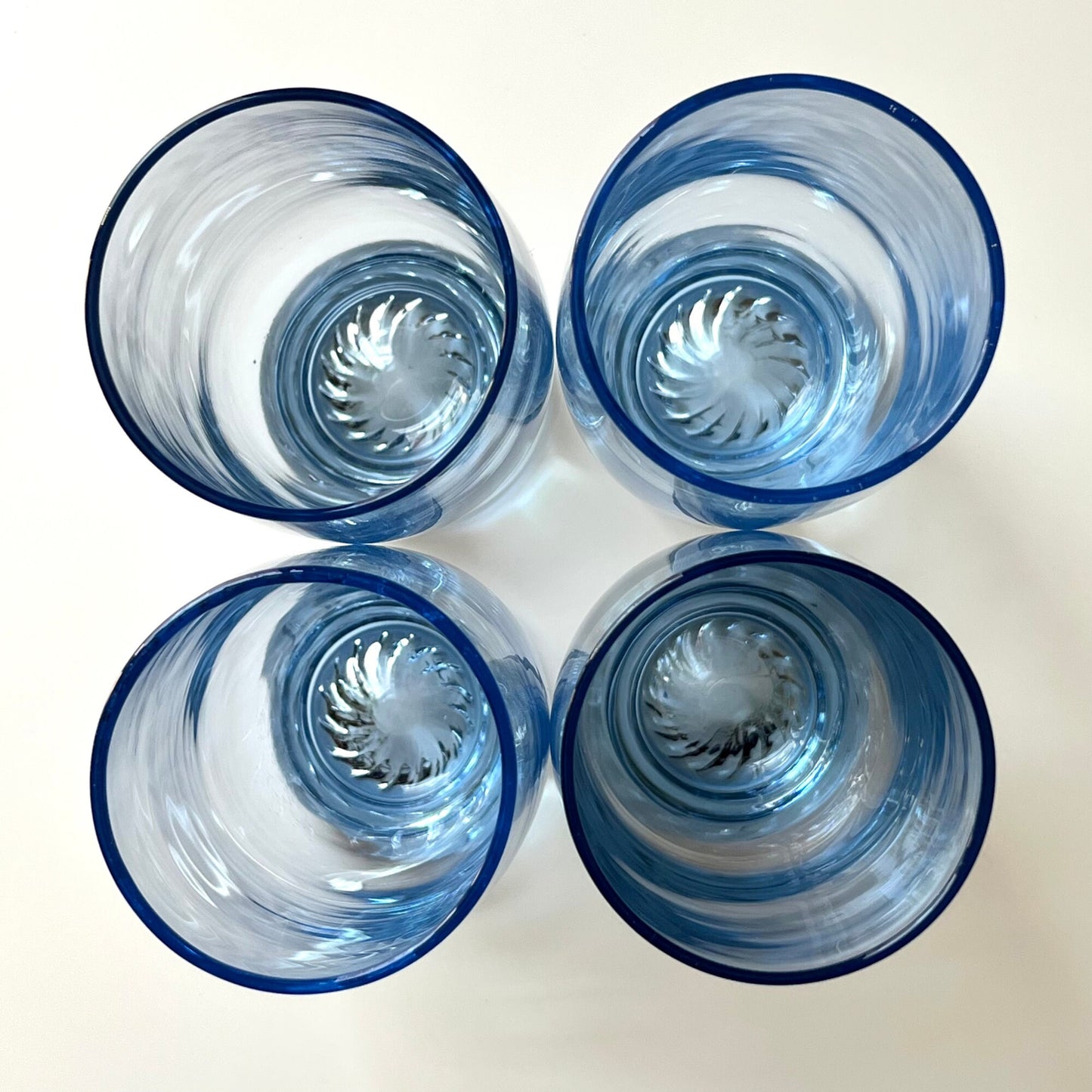 Footed Light Blue Glass Tumblers