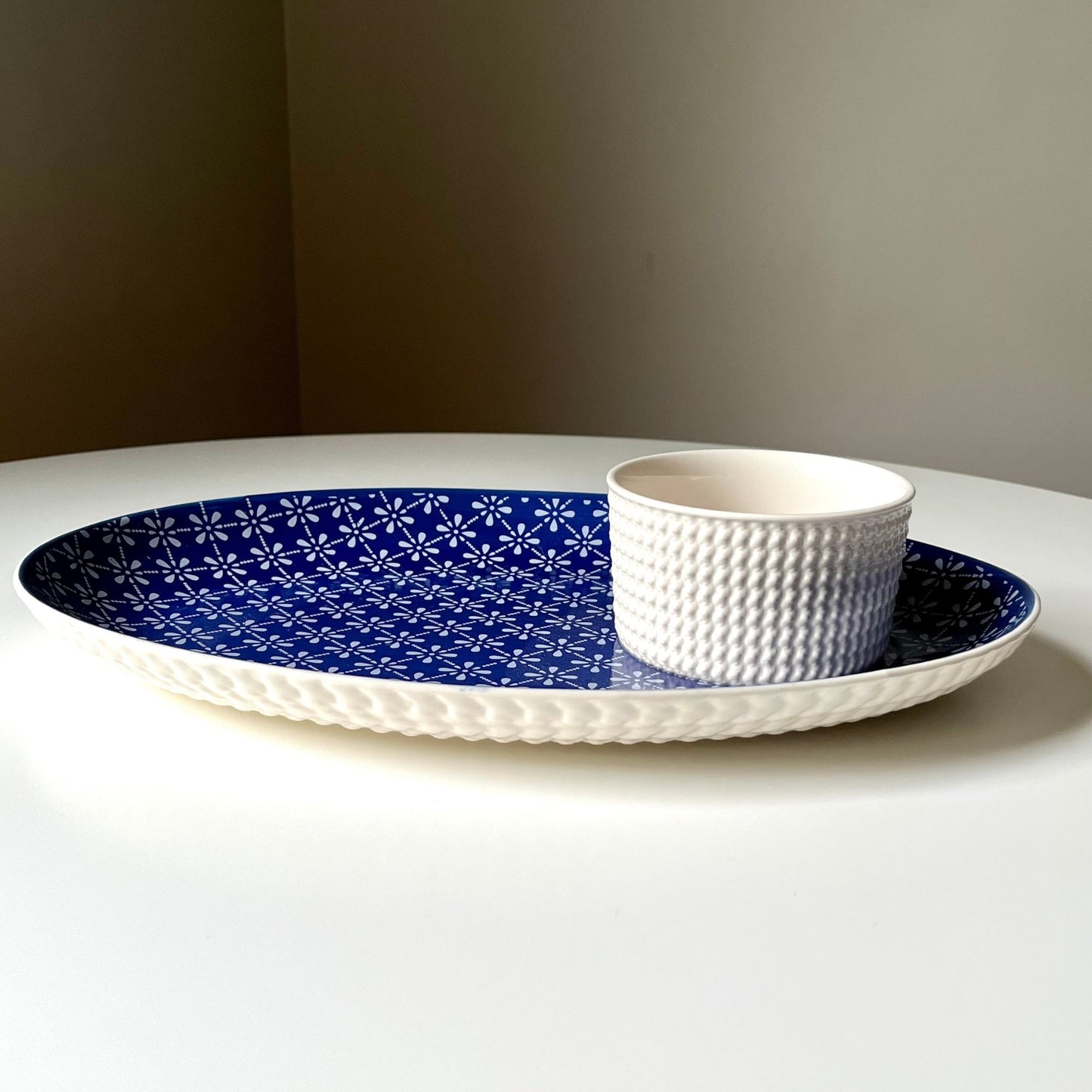 Navy Oval Shaped Entertaining Platter