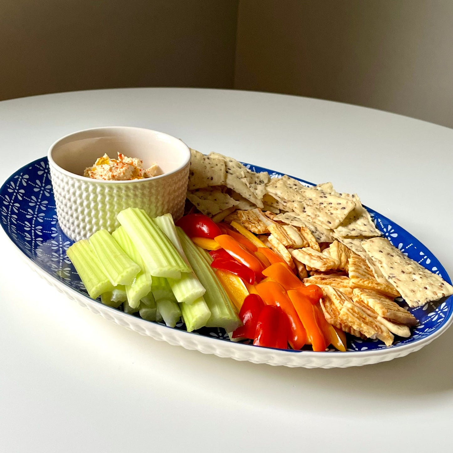 Navy Oval Shaped Entertaining Platter