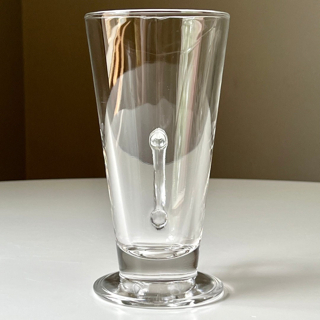 Sleek Tapered Clear Glass Irish Pedestal Coffee Mugs