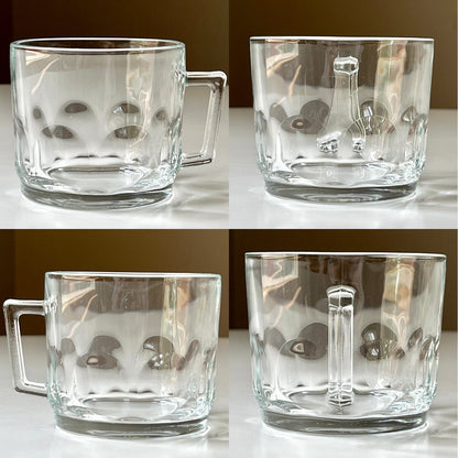 Thumb Print Clear Glass Mugs by Arcoroc France