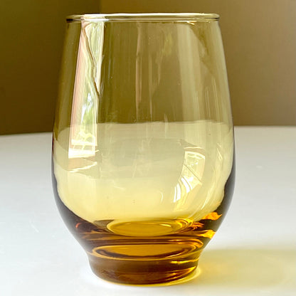 Amber Glass Tempo Flat Tumblers by Libbey Glass Company