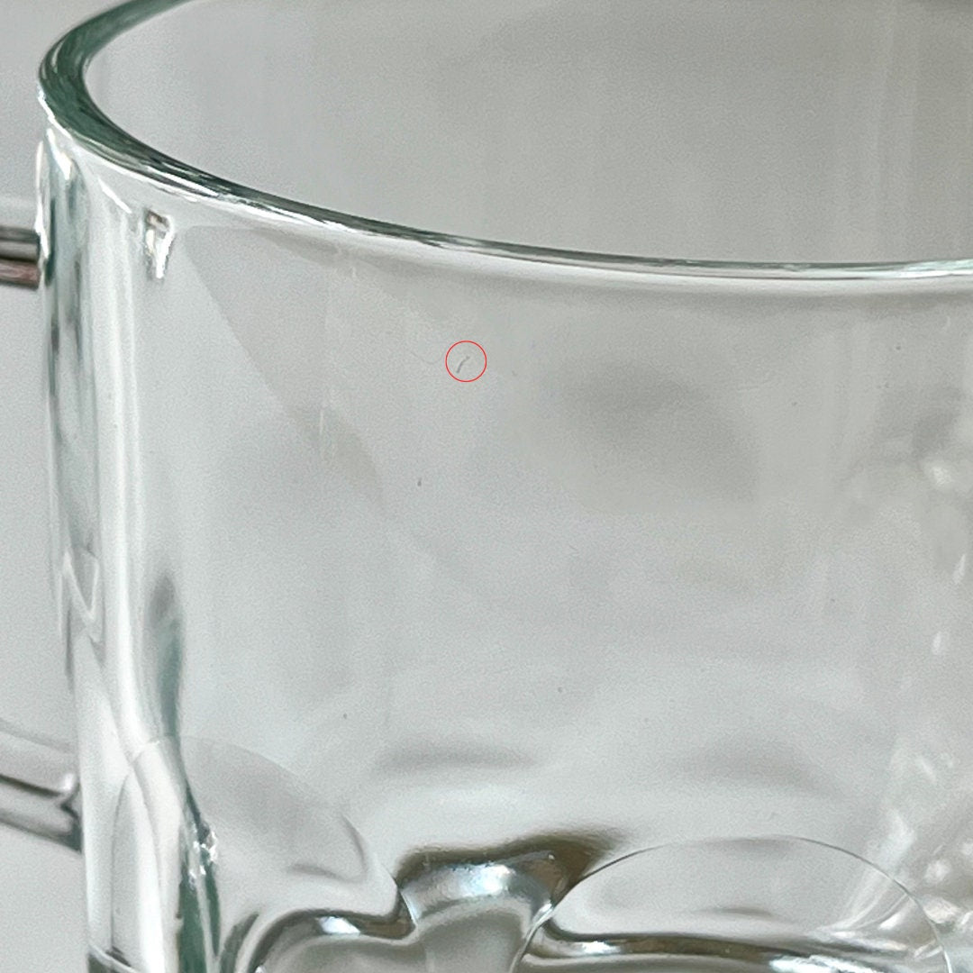 Thumb Print Clear Glass Mugs by Arcoroc France