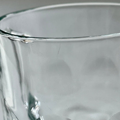 Thumb Print Clear Glass Mugs by Arcoroc France