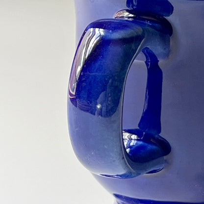 Cobalt Blue Ceramic Footed Coffee Mugs by Belterr