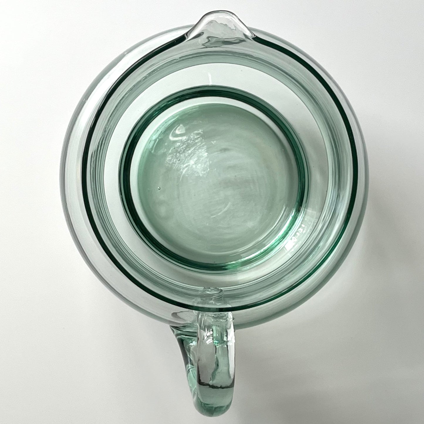 Pale Green Glass Mold Blown Pitcher