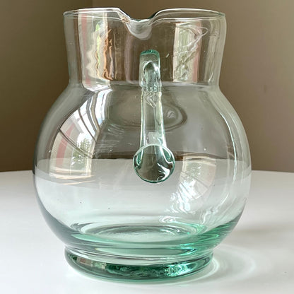 Pale Green Glass Mold Blown Pitcher