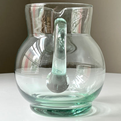 Pale Green Glass Mold Blown Pitcher