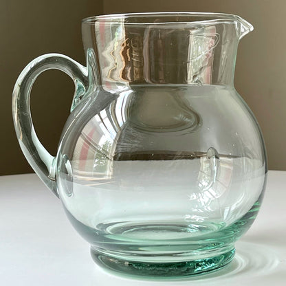 Pale Green Glass Mold Blown Pitcher