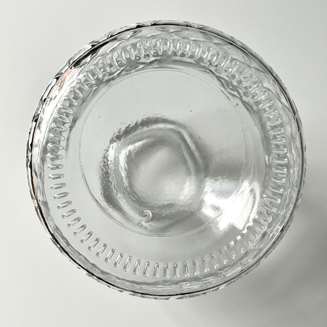 Cylindrical Liquor Decanter with Embossed Diamond Pattern