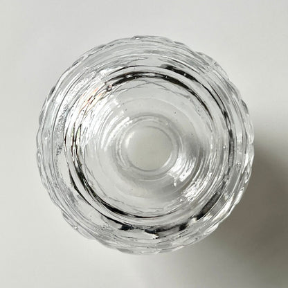 Cylindrical Liquor Decanter with Embossed Diamond Pattern