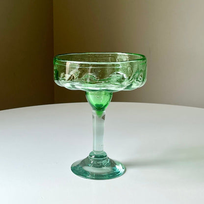 Hand Blown Green Margarita Glasses