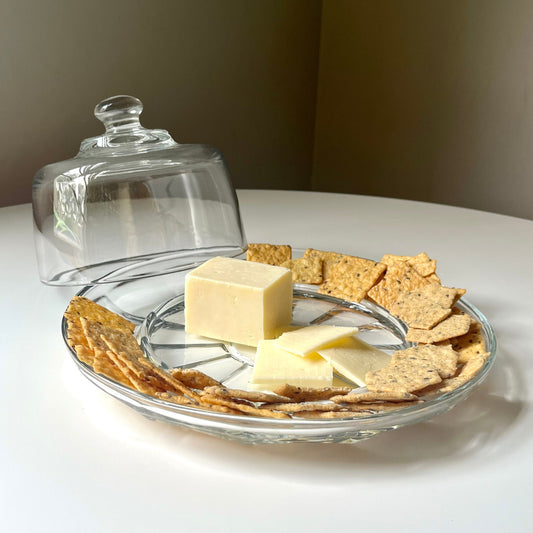 Clear Glass Charcuterie Plate and Cheese Dome