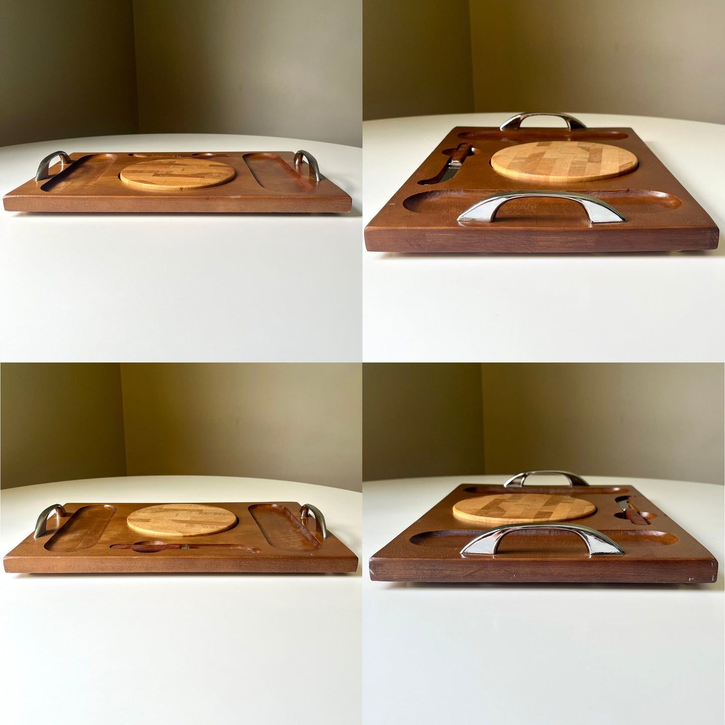 Baribocraft Wood Charcuterie Board with Matching Knife