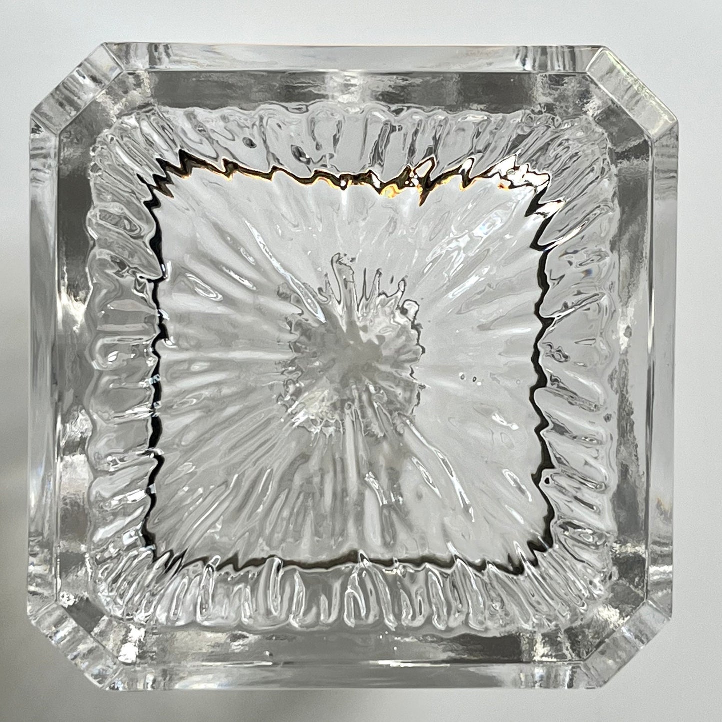 Square Crystal Decanter with Circular Stopper