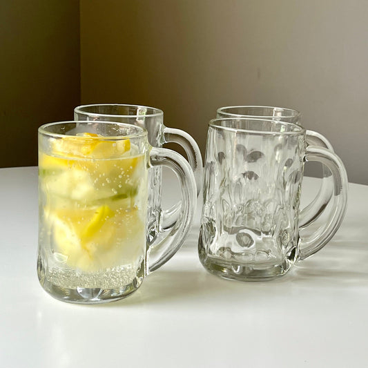 Thumb Print Glass Beer Mugs