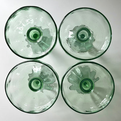 Hand Blown Green Margarita Glasses