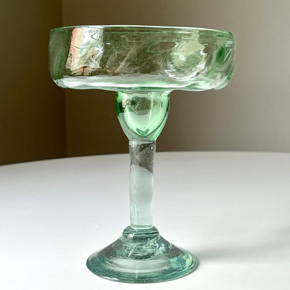 Hand Blown Green Margarita Glasses