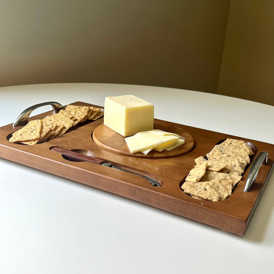 Baribocraft Wood Charcuterie Board with Matching Knife