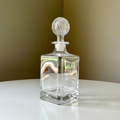 Square Crystal Decanter with Circular Stopper