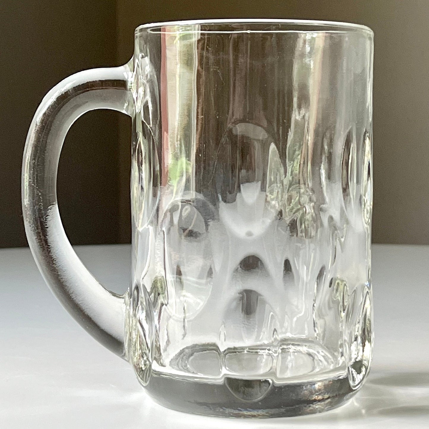 Thumb Print Glass Beer Mugs