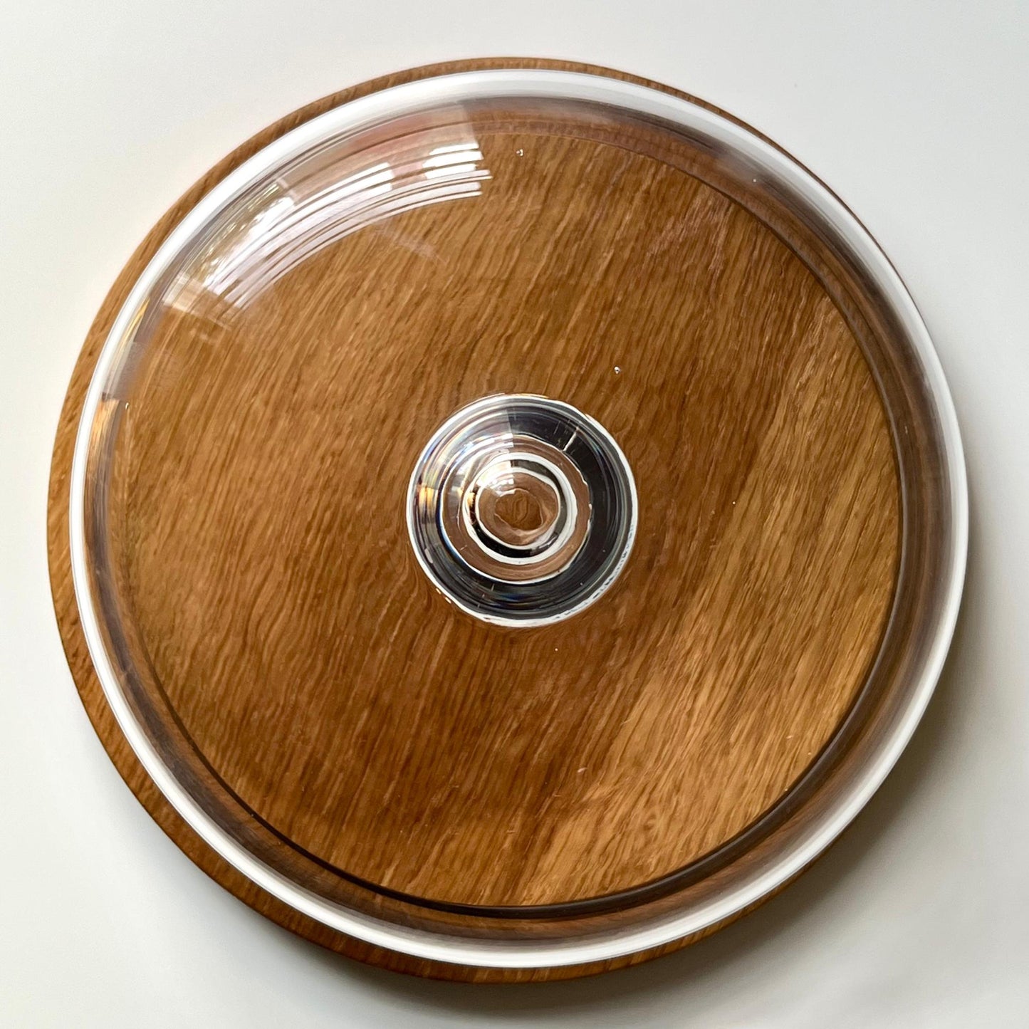 Light Wood Cheese Board with Glass Dome Lid