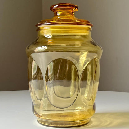 Amber Glass Apothecary Jar by L.E. Smith