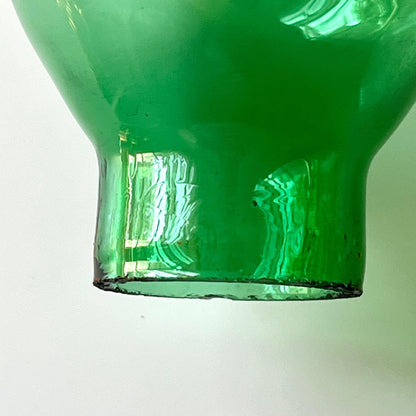 Avocado Green Glass Hurricane Lamp