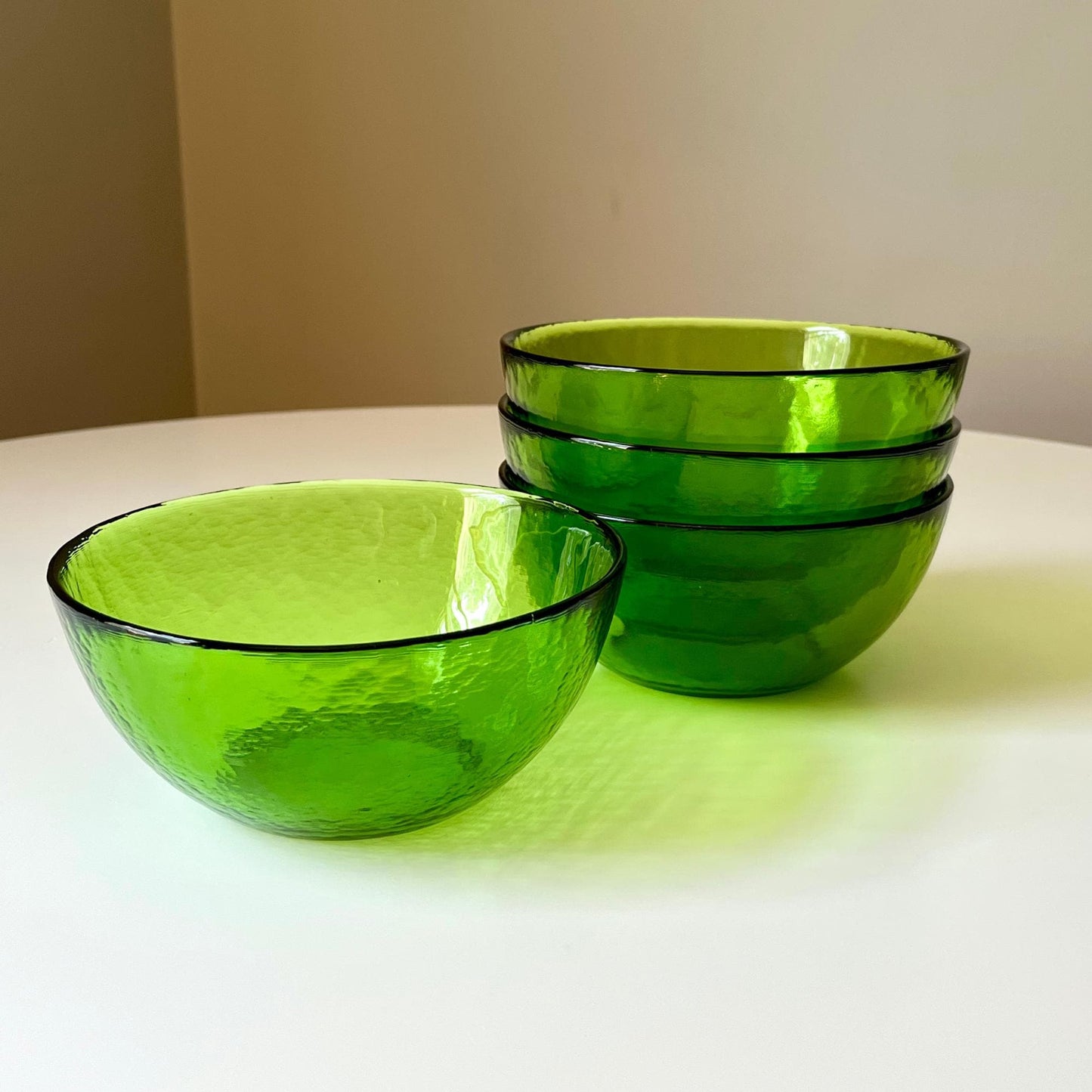 Green Colored Glass Bowls