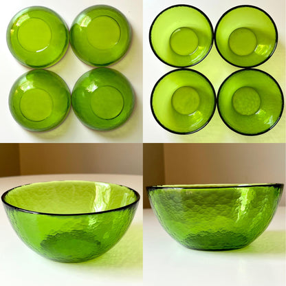 Green Colored Glass Bowls