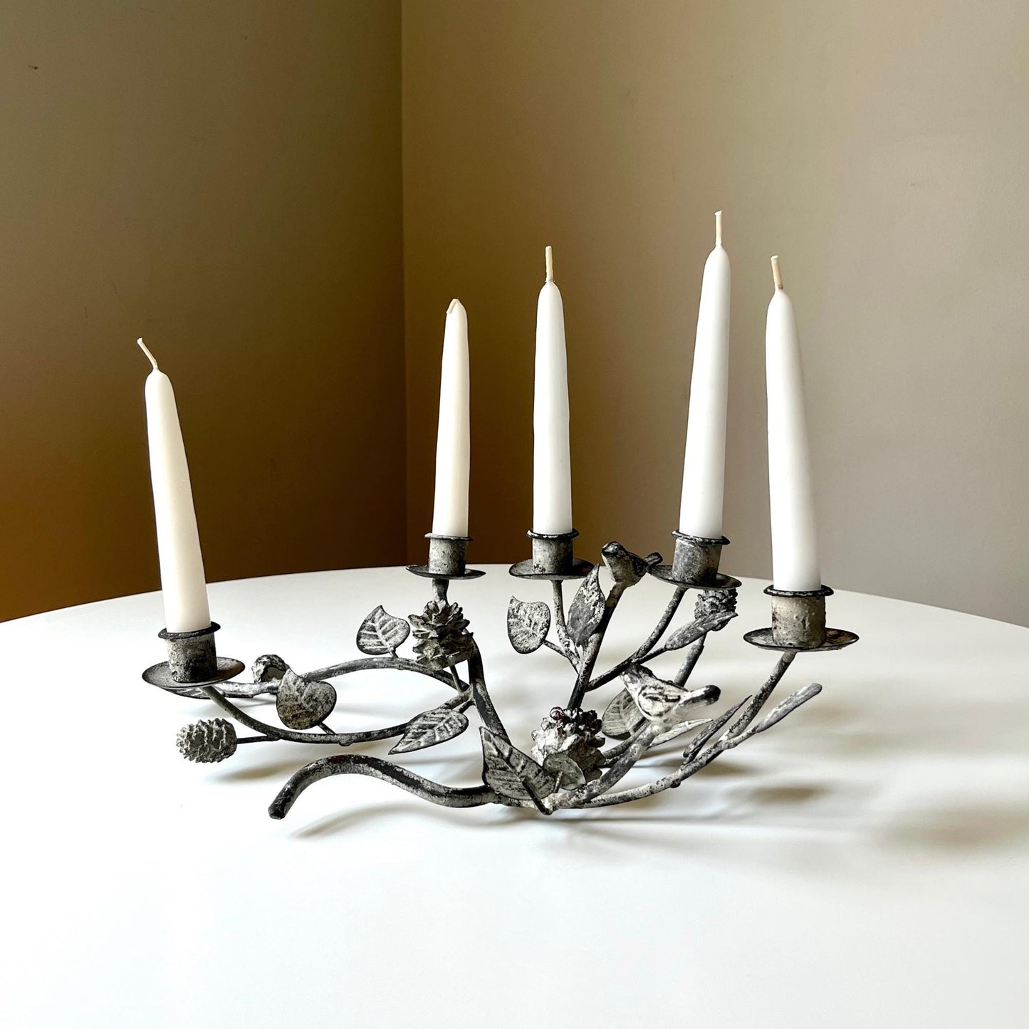 Art Nouveau Style Metal Candelabra