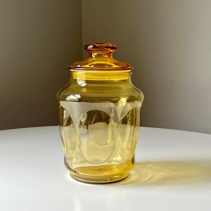 Amber Glass Apothecary Jar by L.E. Smith