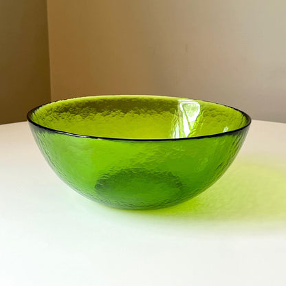 Green Colored Glass Serving Bowl