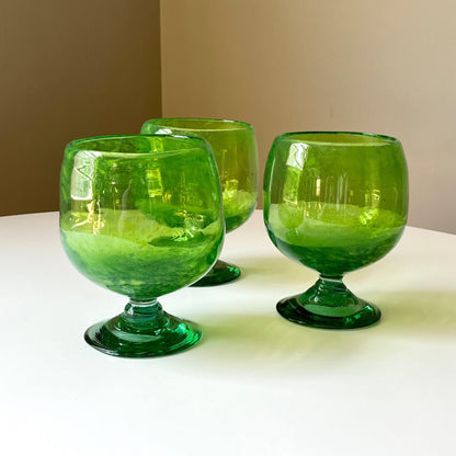 Green Margarita Glasses (Set of 3)