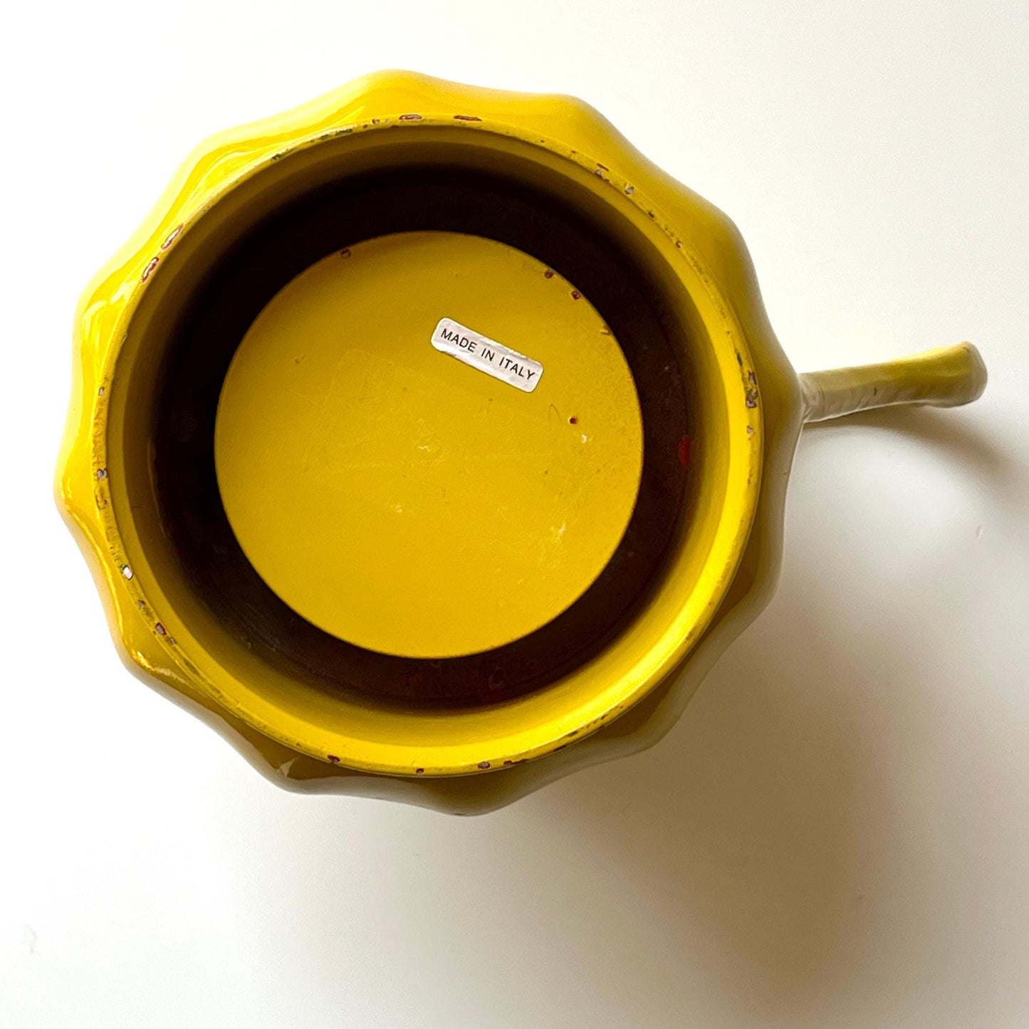 Italian Metal Yellow Pitcher