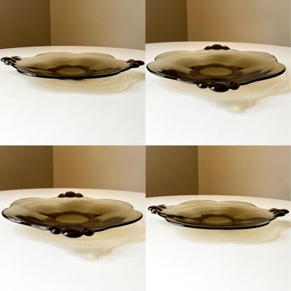 Tawny Glass Oval Serving Tray