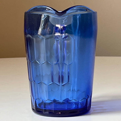 Honeycomb Cobalt Blue Glass Creamer