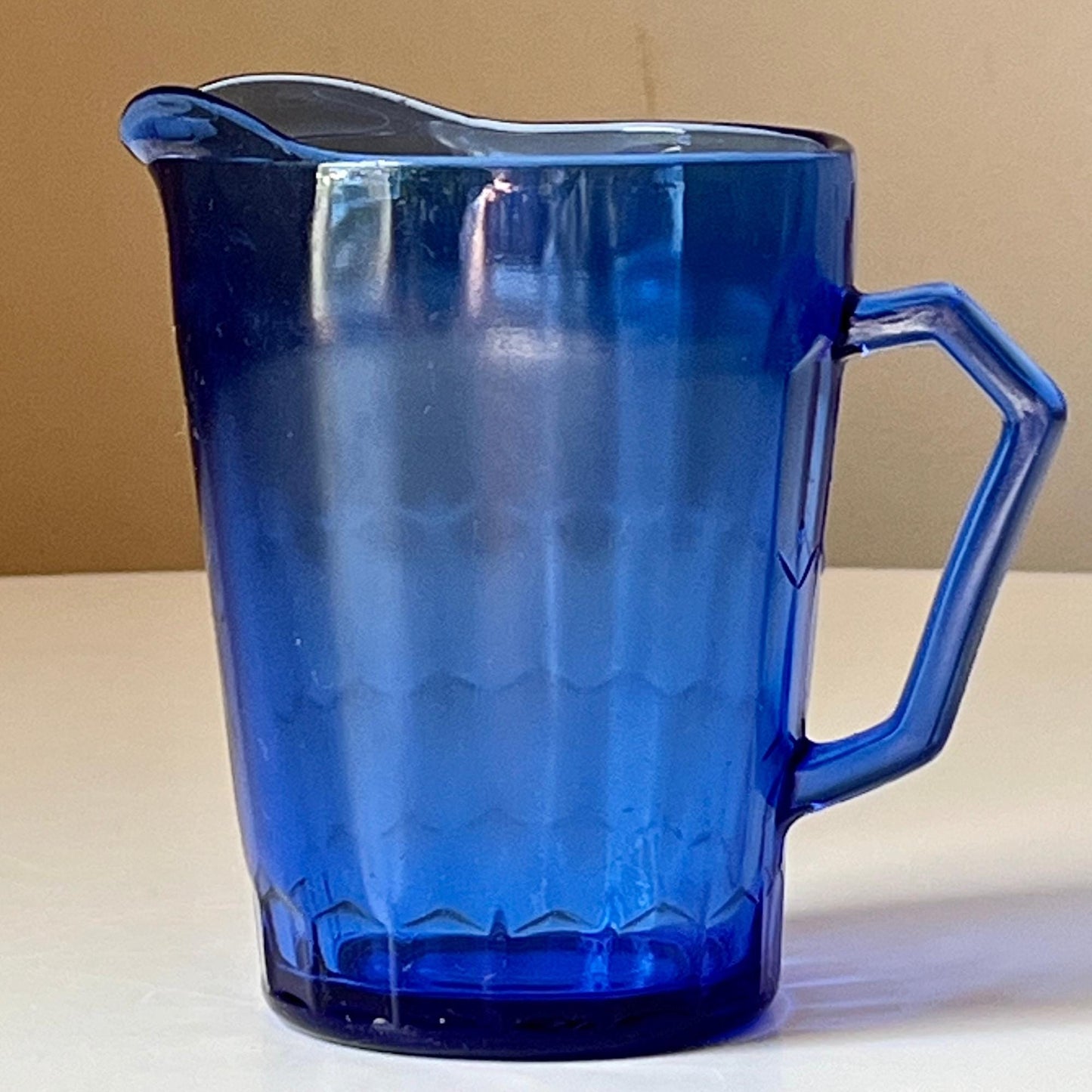 Honeycomb Cobalt Blue Glass Creamer