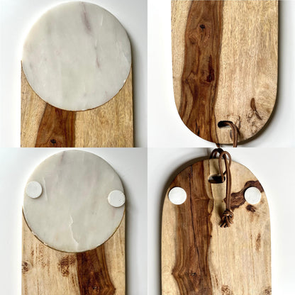 White Marble Oval Charcuterie Board