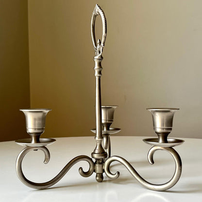 Pewter Three Arm Candelabra