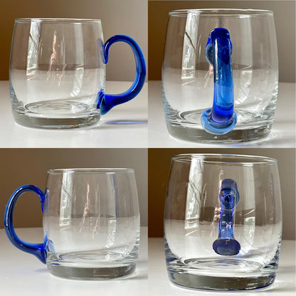 Coffee Mugs with Cobalt Blue Handle