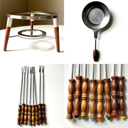 Metal Fondue Set with Matching Base