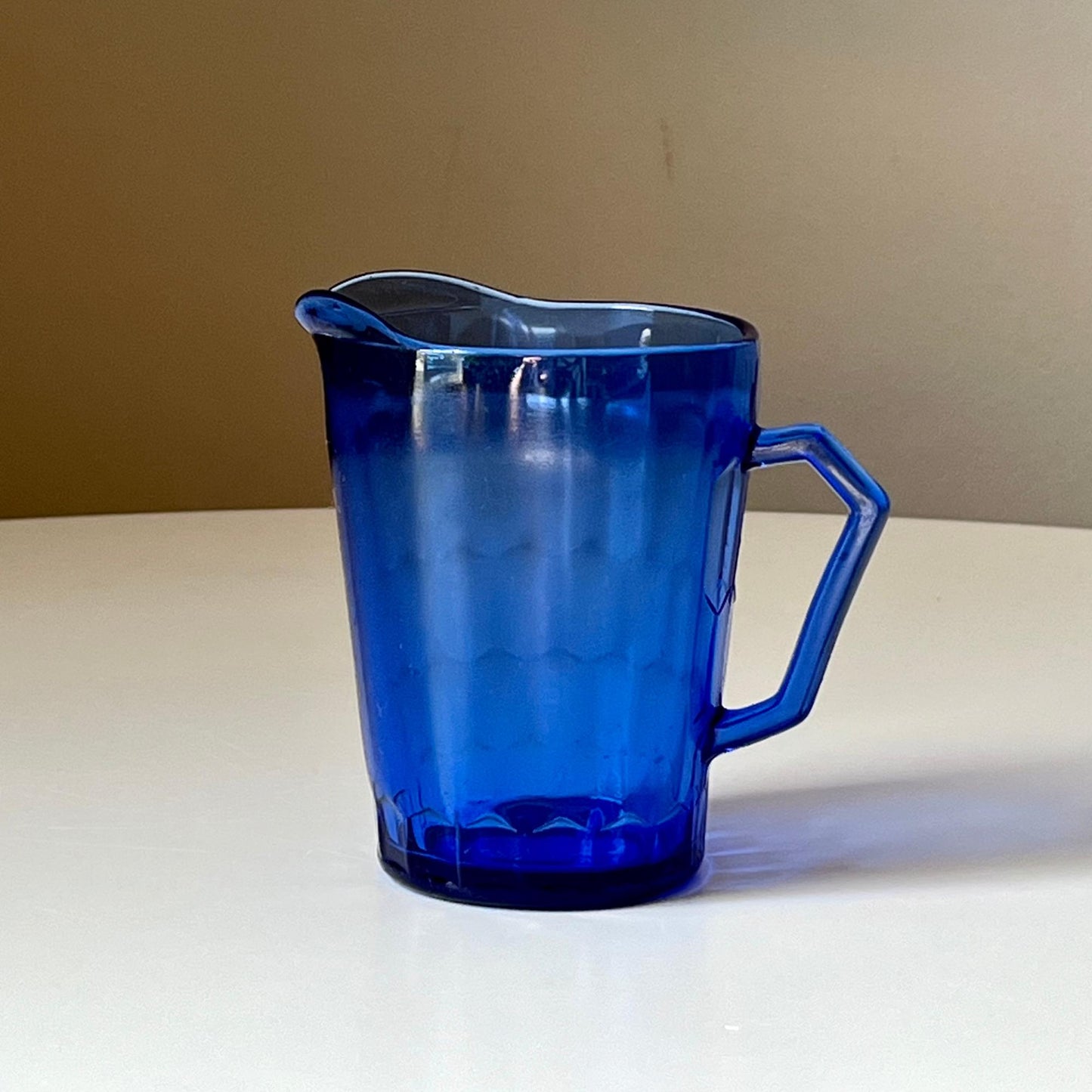 Honeycomb Cobalt Blue Glass Creamer