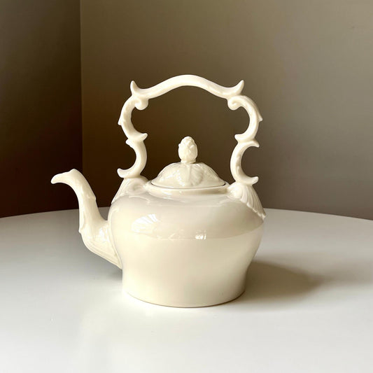 Whimsical Ivory Porcelain Teapot