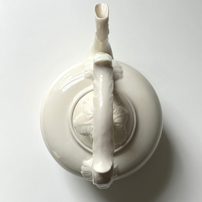 Whimsical Ivory Porcelain Teapot